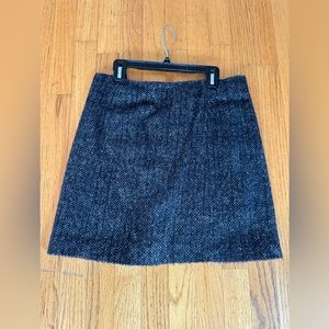 Theory black wool skirt